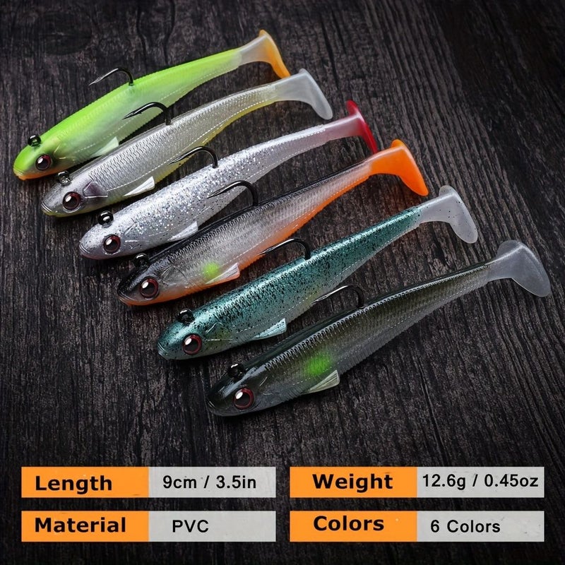 Pre Rigged Jig Head Paddle Tail Swimbaits 354 Inch Soft Fishing Lures for Bass Trout Saltwater Freshwater - Image 2
