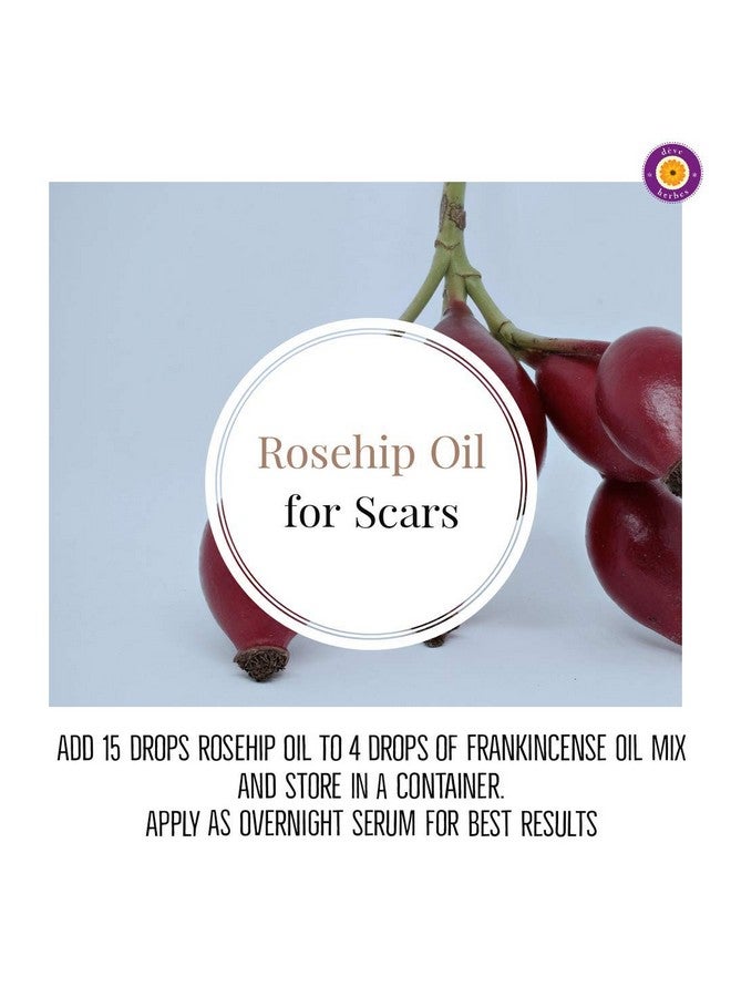 Deve Herbes Pure Rosehip Oil (Rosa rubiginosa) | Cold Pressed | Natural | Undiluted | For Diluting Essential Oils | For Hair, Skin & Massage | Men & Women | 50ml - Image 5