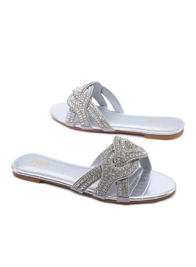 FYOR  Crystal Cutwork Flat MY 360 for Women | Best Price UAE