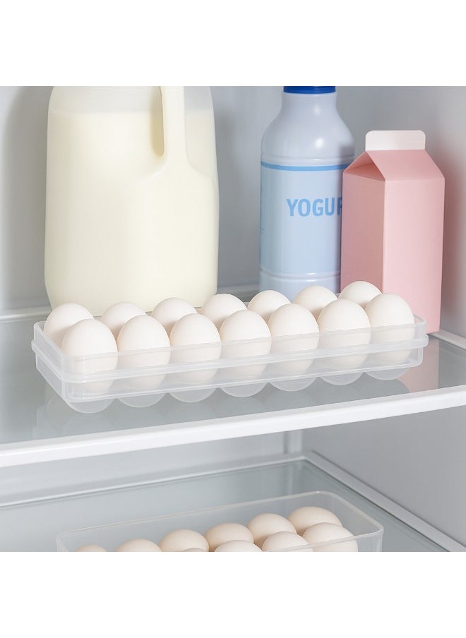Titiz - Plastic 12 Egg Storage Container with Lid BPA-Free 28x10.6x7.9 cm – Clear - Image 1