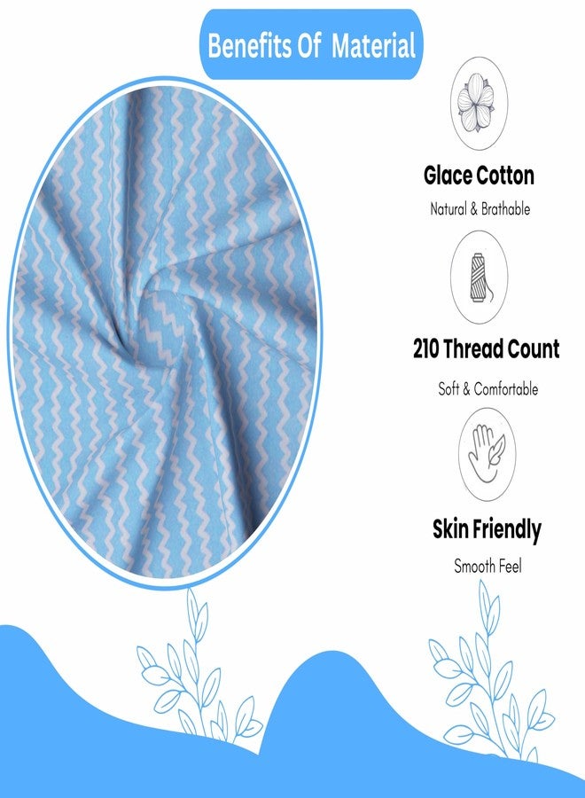 RD TREND Elastic Fitted Double Bedsheets with 2 Pillow Covers- Blue Flower (R-1667) - Image 4