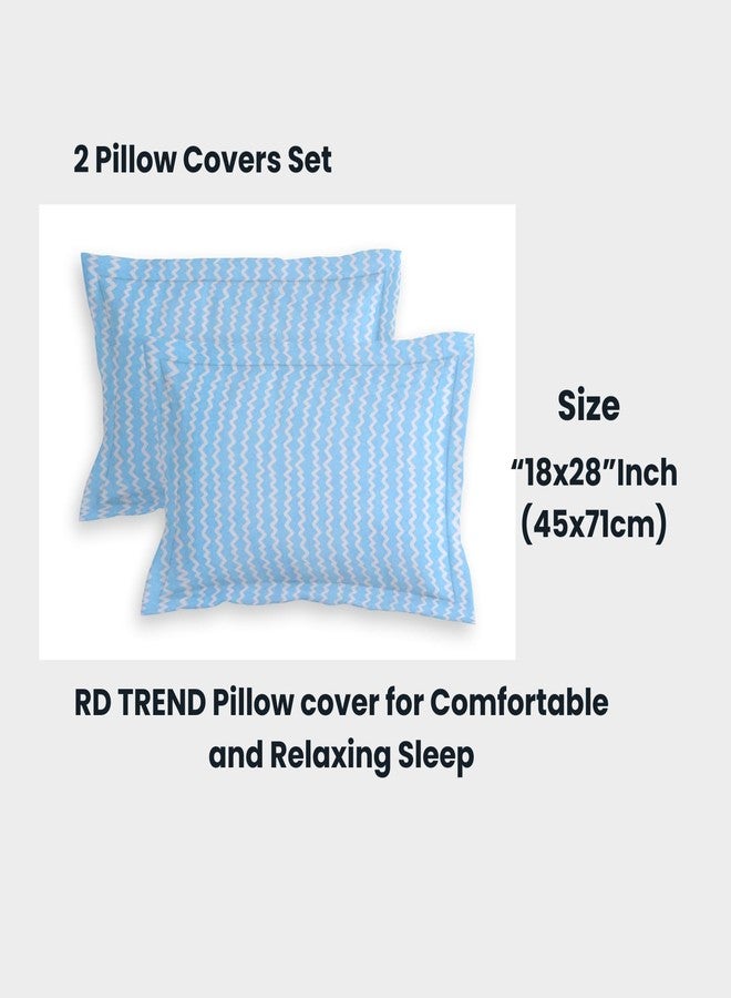 RD TREND Elastic Fitted Double Bedsheets with 2 Pillow Covers- Blue Flower (R-1667) - Image 3