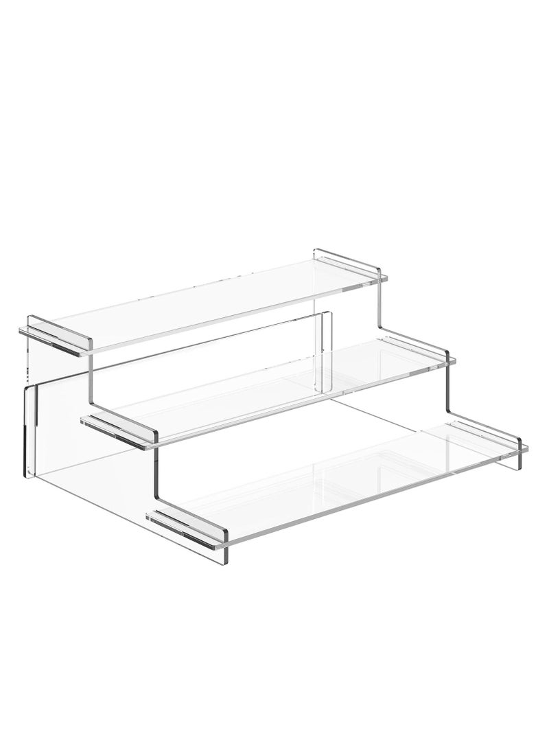 3 Tiered Acrylic Display Stand, Cupcake Holder, Perfume Organiser Display Riser Stand, Nail Polish Organiser, Small Collectibles Stand for Makeup, POP Figures, Dessert for Party - Image 1