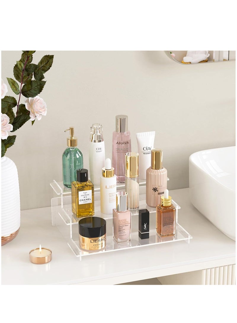 3 Tiered Acrylic Display Stand, Cupcake Holder, Perfume Organiser Display Riser Stand, Nail Polish Organiser, Small Collectibles Stand for Makeup, POP Figures, Dessert for Party - Image 4