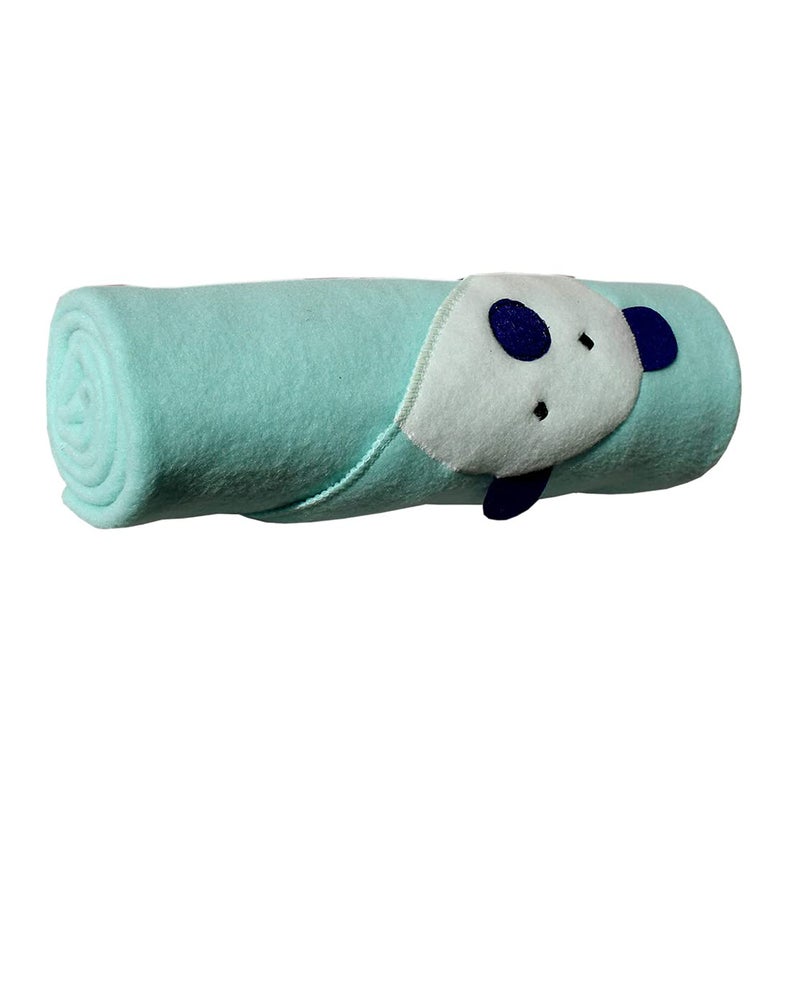NAMAN Baby Boy Baby Girl Polar Fleece Premium Self Design Hooded Blanket Cum Babies WrapperNVBZ5100SEEGreen - Image 3
