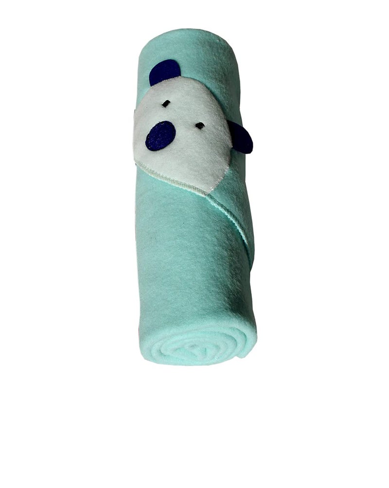 NAMAN Baby Boy Baby Girl Polar Fleece Premium Self Design Hooded Blanket Cum Babies WrapperNVBZ5100SEEGreen - Image 2