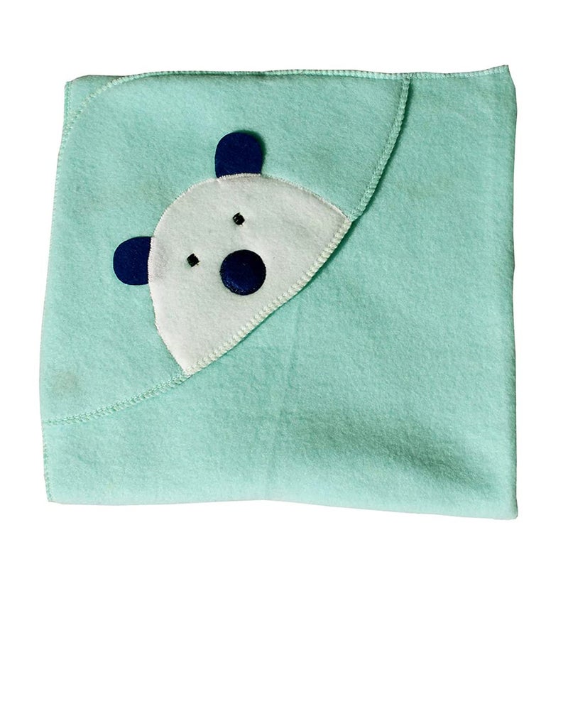 NAMAN Baby Boy Baby Girl Polar Fleece Premium Self Design Hooded Blanket Cum Babies WrapperNVBZ5100SEEGreen - Image 1