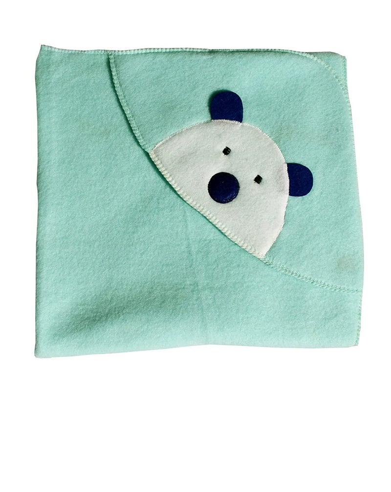 NAMAN Baby Boy Baby Girl Polar Fleece Premium Self Design Hooded Blanket Cum Babies WrapperNVBZ5100SEEGreen - Image 4