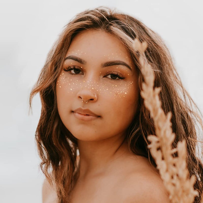 Flash Tattoos Pixie Dust Authentic Metallic Temporary tattoos2 sheet mini pack  Includes over 24 premium foil waterproof tattoos face glitter face gems festival face freckles
