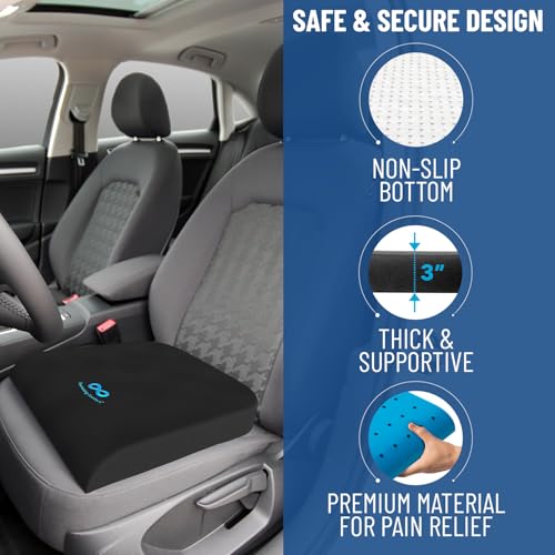 Everlasting Comfort Gel Car Seat for Seniors and Adults - Tailbone Pain Relief Cushion - Ventilated and Soft Cushion for Driving, Traveling - Image 4