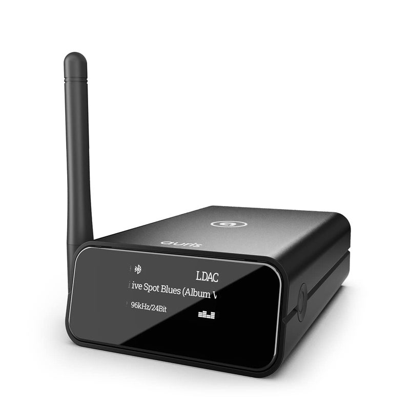 Auris Blume Pro HiFi Bluetooth 5.3 Music Receiver Long Range Bluetooth Adapter with Audiophile DAC, LDAC, aptX HD, OLED Display & Optical Coaxial AUX Output for Home Stereo, AV Receiver or Amplifier - Image 1