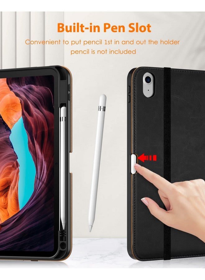 DTTO for iPad (A16) 11th Generation Case 11 Inch 2025, iPad 10th Generation Case 10.9 Inch 2022, Premium Leather Business Folio Stand Cover with Pencil Holder - Auto Wake/Sleep, Black - Image 3