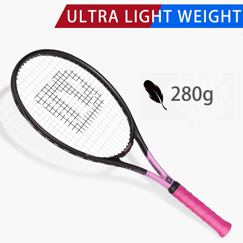 LUNNADE Adults Tennis Racket 27 Inch, Shockproof Carbon Fiber Tennis Racquet Light-Weight, Pre-Strung and Regrip, Suitable for Beginners to Intermediate Players - Image 4