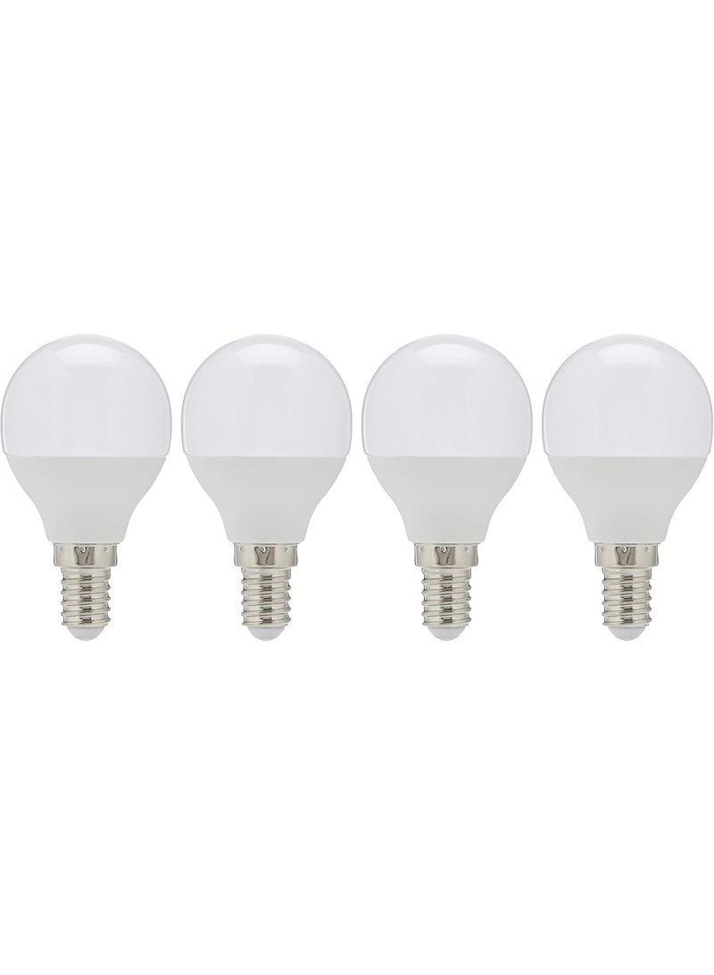 Narken 4 Pack G45 7W E14 Small Edison Screw Daylight Cool white 6500K LED Power Saving Plastic coated Aluminum Round Lamp Bulb Light. - Image 1