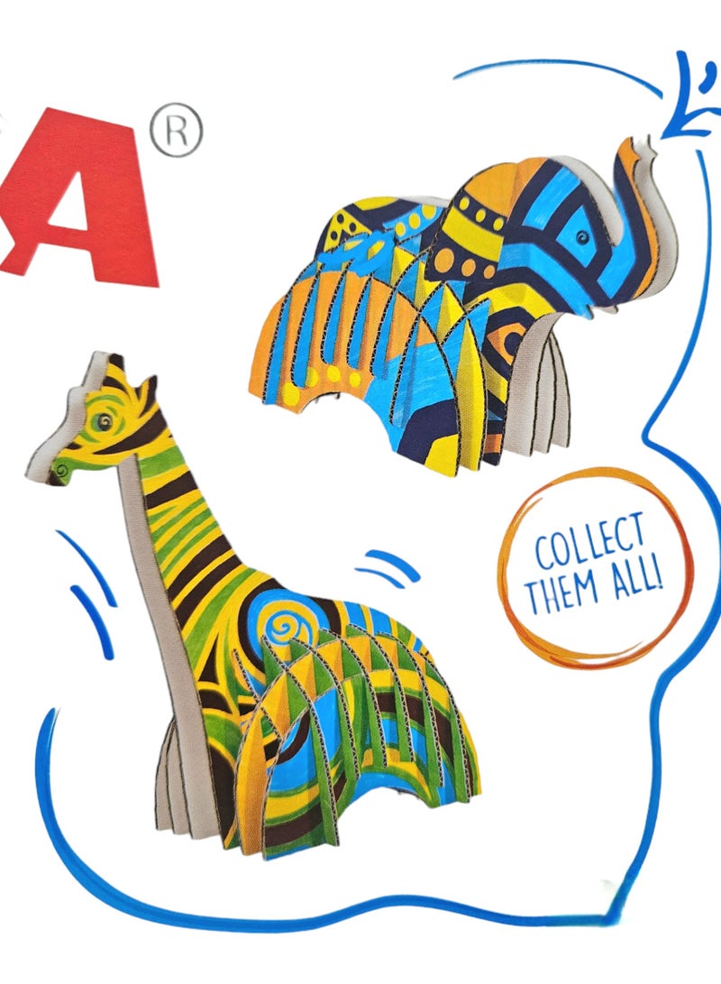 Generic Carioca 3D Animal Pop-Up Puzzle & 18 Vibrant Felt Tip Pens Set - Perfect for Creative Kids Ages 5 and Up - Image 4