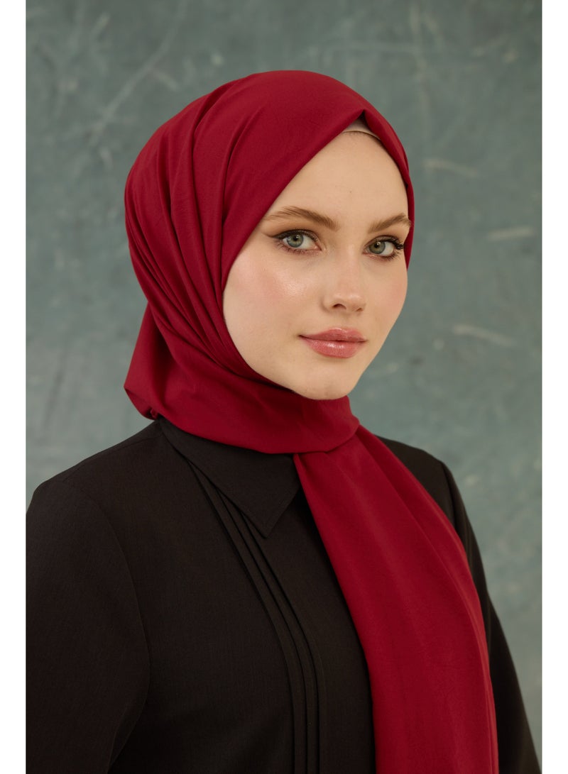إيبيكهان حجاب الراحة الخالصة باللون الأحمر الداكن – مزيج ناعم من القطن والبوليستر | صناعة تركية فاخرة - Image 4