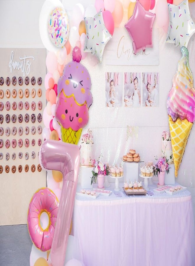 Dokuna Ice Cream Balloons, Number 7 Balloons, 7 Year Old Birthday Decorations for Girls, Ice Cream 7th Birthday Decorations - Image 3