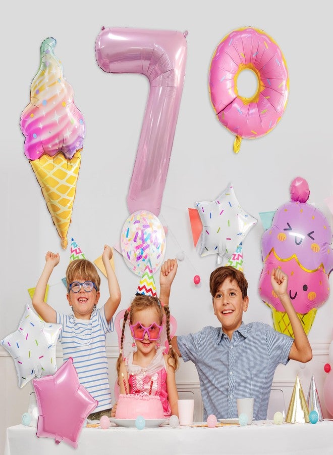 Dokuna Ice Cream Balloons, Number 7 Balloons, 7 Year Old Birthday Decorations for Girls, Ice Cream 7th Birthday Decorations - Image 4