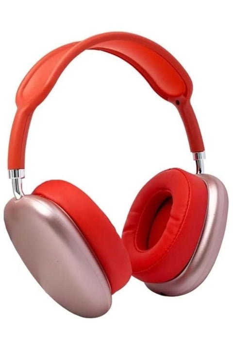 Smart Noise Reduction Stereo Sound Wireless Earbuds Bluetooth Headset Heavy Bass Headphones P9 for iOS Android AUX/FM Earphone red