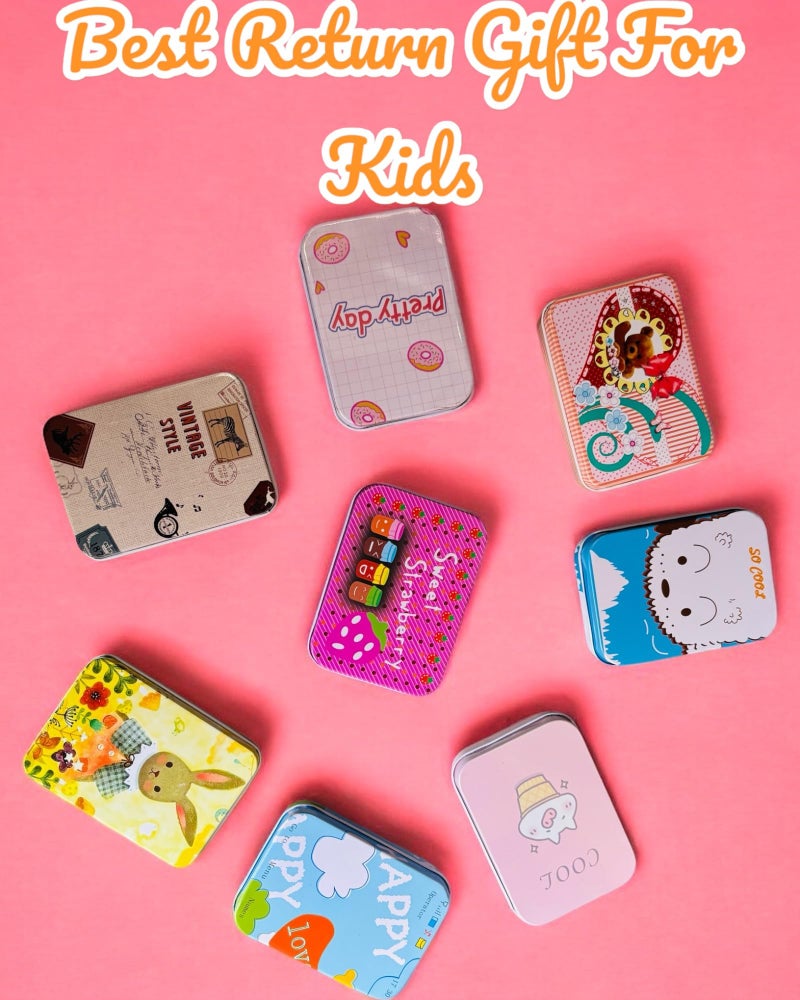 TraveEssentialz Gift Box Small Storage Container (Pack of 6) Return Gifts For Kids Birthday Party | Aluminum Boxes Multipurpose Tin Box l Rectangular | Use for Earphones Medicines Jewelry Art and Craft - Image 4
