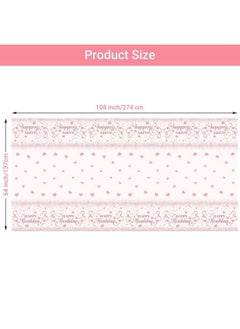 Breling 3 Pieces Pink And Rose Gold Party Decorations Happy Birthday Tablecloths Birthday Party Table Cloths Plastic Disposable Table Cover For Girl Women Sweet 16 Birthday Party Supplies 54 X 108 Inches  - Image 3