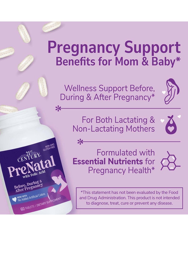 21st Century PreNatal with Folic Acid, 60 Tablets - Image 2