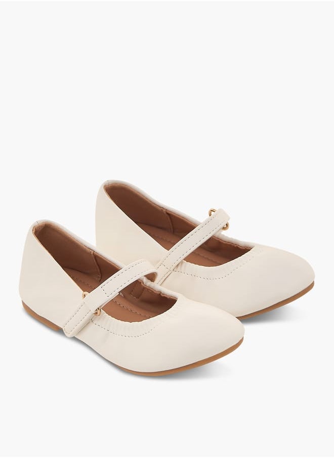 Flora Bella By Shoexpress Girls Solid Ballerina Shoes With Hook And Loop Closure  - Image 2