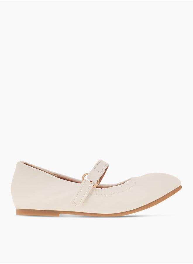 Flora Bella By Shoexpress Girls Solid Ballerina Shoes With Hook And Loop Closure  - Image 3