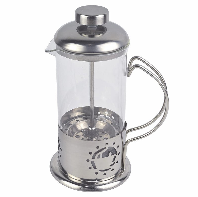 BNYD صانعة قهوة فرنسية فردية 12 أونصة مصنوعة من الفولاذ المقاوم للصدأ زجاجية لصنع كوب واحد محمولة ميسورة التكلفة مع مكبس قهوة يدوي مع فلتر شبكي ناعم للاستخدام في المنزل أو السفر أو التخييم