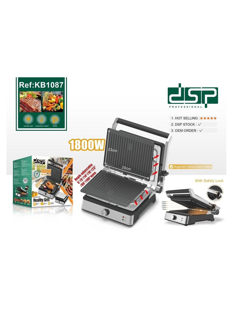 DSP Electric Contact Grill 1800W KB1087 - Image 1