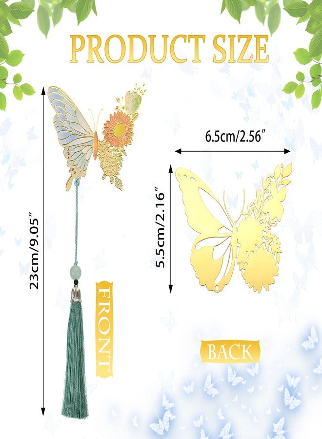 BENOSPACE 2Pcs Butterfly Bookmarks Cute Funny Metal Flower Bookmark for Women Hollow Trim Book Page Markers for Book Lovers Friend Readers Teacher Appreciation Gifts Valentine Mother's Day Christmas - Image 2