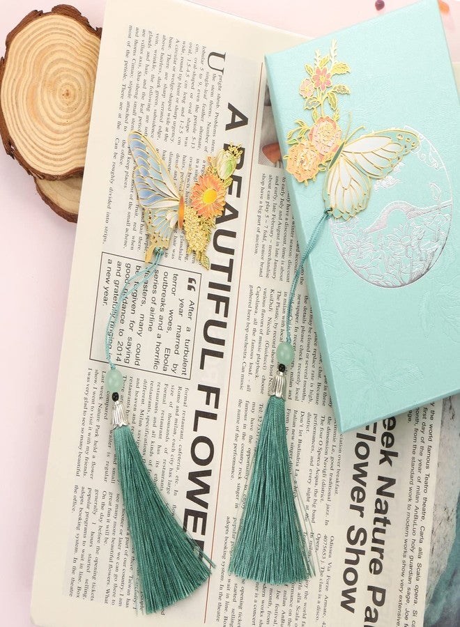 BENOSPACE 2Pcs Butterfly Bookmarks Cute Funny Metal Flower Bookmark for Women Hollow Trim Book Page Markers for Book Lovers Friend Readers Teacher Appreciation Gifts Valentine Mother's Day Christmas - Image 4