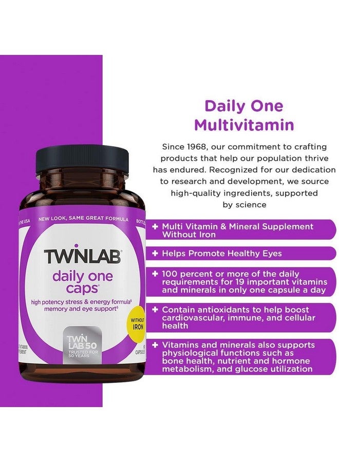 Twinlab Daily One without Iron and with Florglo, 60 Count - Image 3