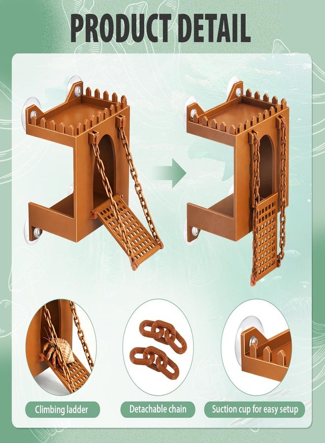 BrightRow Hermit Crab Climbing Wall Foraging Cave Hermit Crab Accessories Climbing Toy Viewing Moist Hideaway Tank Enrichment Decor for Crabs Parrots Lizards Chameleon Reptiles - Image 3