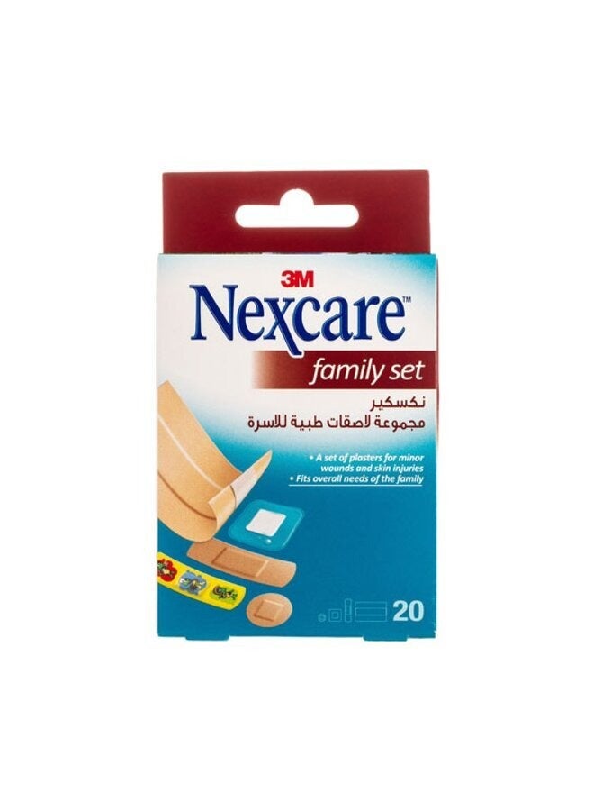 3M Family Set Bandages – Assorted Size – 20 Bandages(3 packs) 