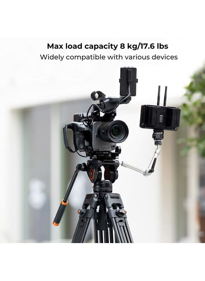 K&F Concept 72-inch Professional Video Tripod, Heavy Duty Aluminum Tube Tripod with Fluid Head Max Loading Capacity 8KG/17.6LBS for DSLR Camcorders Camera VA18+ VH081  - Image 3