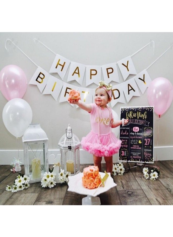 null - شريط تزين عيد ميلاد مجموعه أعلام 13 ق للتعليق مطبوع عليها عبارة "Happy Birthday" - Image 1