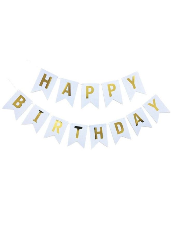 null - شريط تزين عيد ميلاد مجموعه أعلام 13 ق للتعليق مطبوع عليها عبارة "Happy Birthday" - Image 1