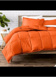 Home of linens Cotton - Plain - Heavy Comforter - 4Kgs - Down Alternative Filling - (For Matress 180cm/200cm) - Size  (250cm x 240cm) - Orange  - Image 1