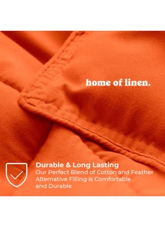 Home of linens Cotton - Plain - Heavy Comforter - 4Kgs - Down Alternative Filling - (For Matress 180cm/200cm) - Size  (250cm x 240cm) - Orange  - Image 3