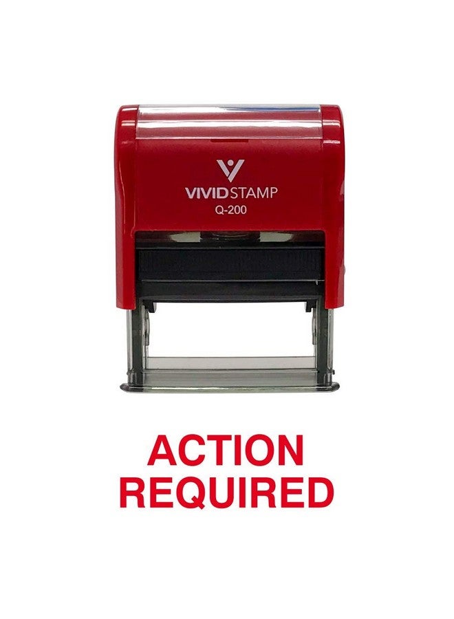 فيفيد ستامب الإجراء المطلوب ختم مطاطي ذاتي التحبير للمكتب (حبر أحمر) متوسط