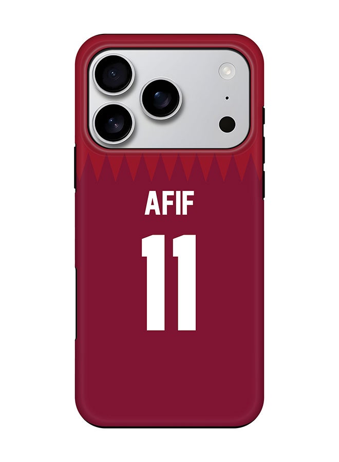 Stylizedd Tough Pro Magnetic Case for iPhone 17 Pro, Dual Layer hybrid PC + TPU Mobile Cover Matte - Football - Qatar,  Afif