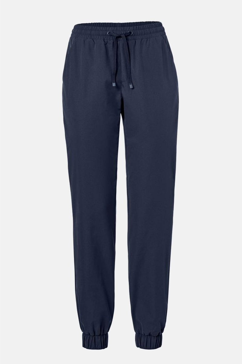 Tchibo Women Regular Fit Plain Jogger Pants, Navy  - Image 2