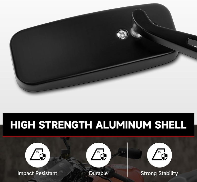 DREAMIZER Universal Rear View Side Motorcycle Mirrors - 8MM & 10MM Compatible - Image 4