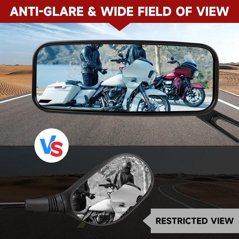 DREAMIZER Universal Rear View Side Motorcycle Mirrors - 8MM & 10MM Compatible - Image 5