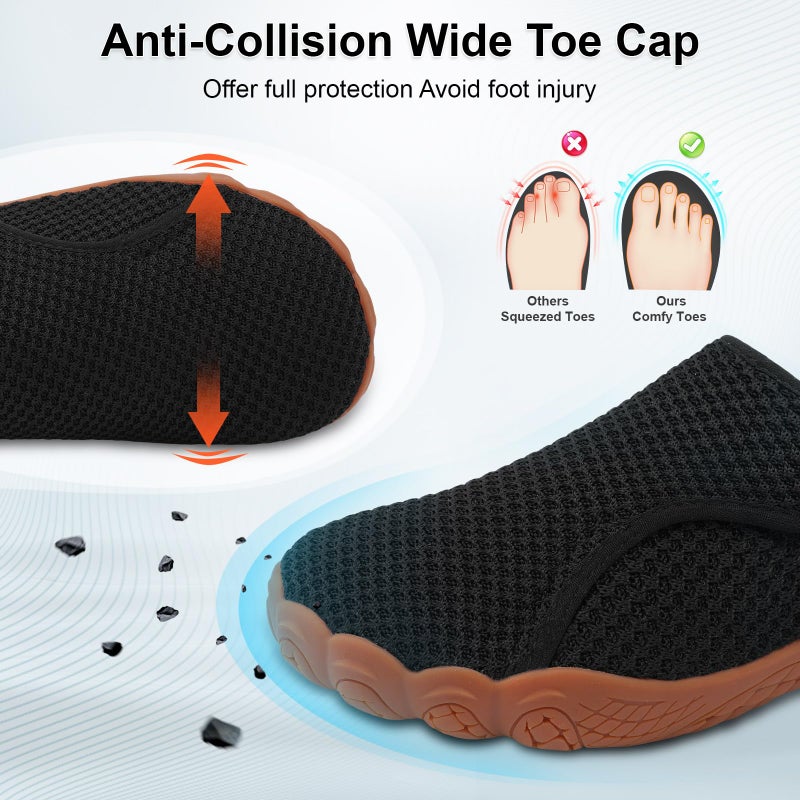 Scurtain Wide Shoes Women Comfortable Cross Training Workout Gym Weightlifting Shoe Women's Summer Spring Barefoot Beach Pool Swim Water Hiking Shoes Casual Zero Drop Black Orthopedic Walking Sneakers Size - Image 3