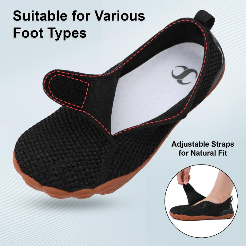 Scurtain Wide Shoes Women Comfortable Cross Training Workout Gym Weightlifting Shoe Women's Summer Spring Barefoot Beach Pool Swim Water Hiking Shoes Casual Zero Drop Black Orthopedic Walking Sneakers Size - Image 4