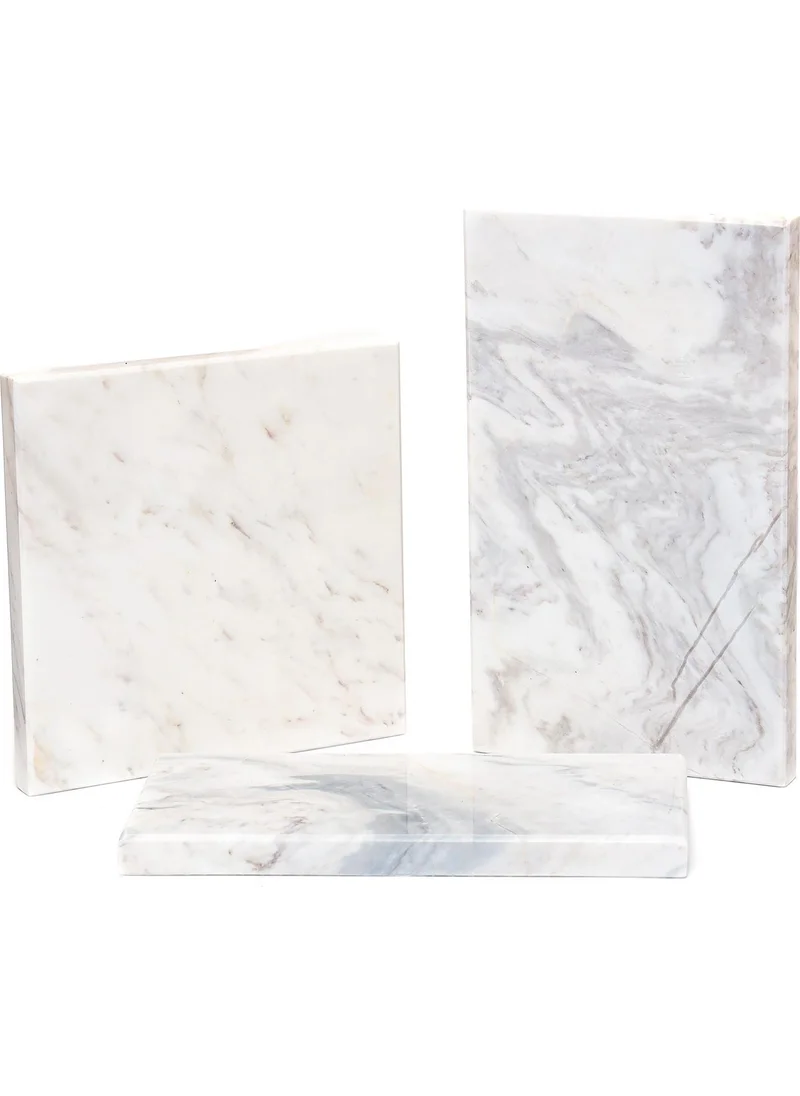ميسي Decorative Presentation Gray Waves Natural Marble Stone - 12 x 23 cm