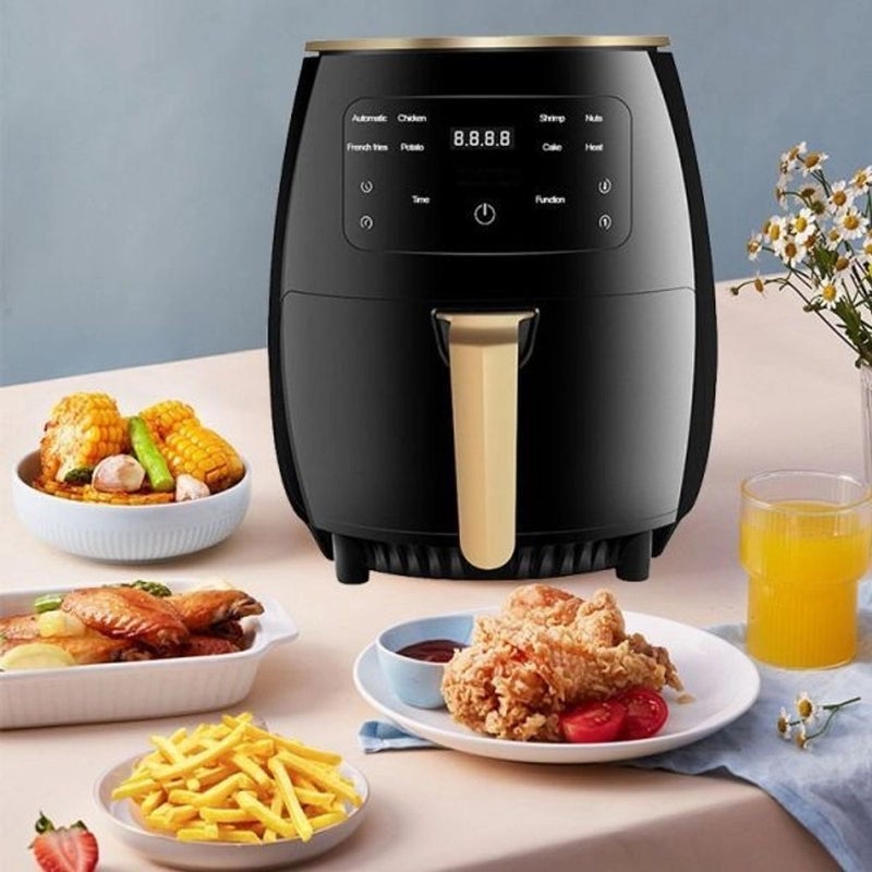 SILVER CREST Variable-Speed Blender and Dry Grinder with 6L 2400W Air Fryer - Black, Red and Gold - Image 2