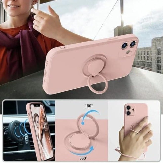Liquid Silicone Finger Ring Magnetic Holder Bracket for iPhone 15/14/13/12/11 Pro/Mini/XR/X/XS Max/7/8 Plus,  Green - Image 3